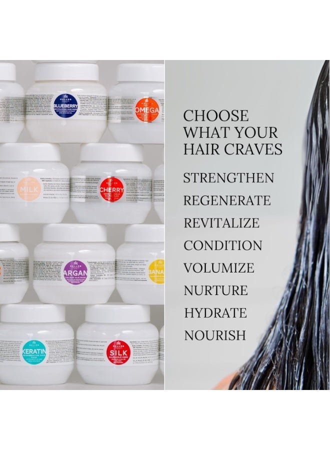 Kallos KJMN Keratin Regenerating Hair Mask with keratin and milk protein for dry, damaged and chemically treated hair 1000 ml - 33,81 Fl Oz - Image 4